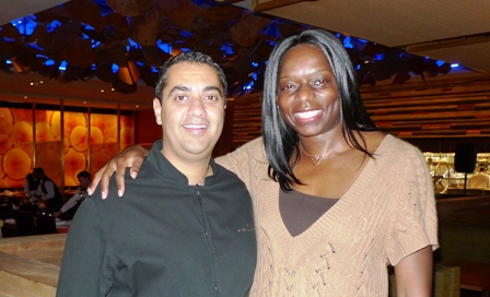Kelly E. Carter and Michael Mina at American Fish in Aria Las Vegas